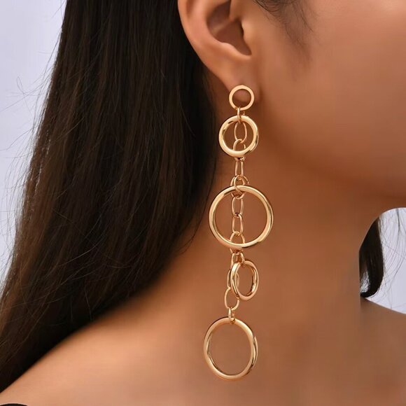 Long Gold Minimalist Earrings | Lynnique Jewelry Long Gold Earrings